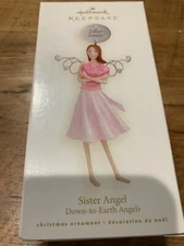 Hallmark Keepsake Ornament Down to Earth Angels Sister Angel Angels 2008 Heart