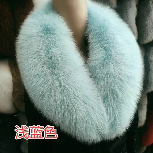 Winter Real Fur Collar Natural Pink Scarf Women Wraps Neck Luxury Scarves Shawl - Picture 25 of 47