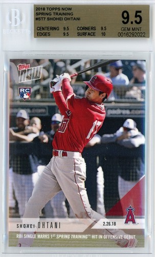 2018 TOPPS NOW MLB #ST7 SHOHEI OHTANI SPRING TRAINING RC - BGS TRUE GEM 9.5 w/10