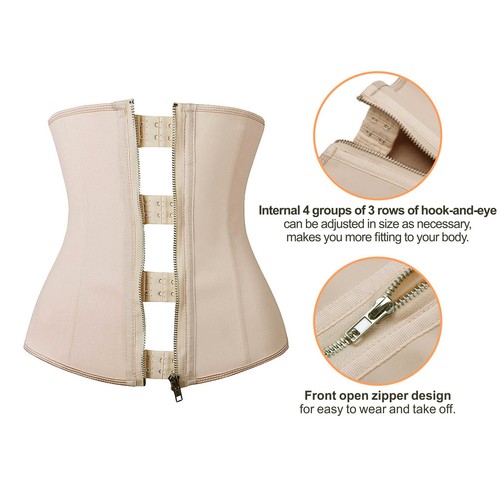 Latex Corset Waist Trainer Cincher Girdle Body Shaper Tummy Control Shapewear UK - Picture 8 of 34