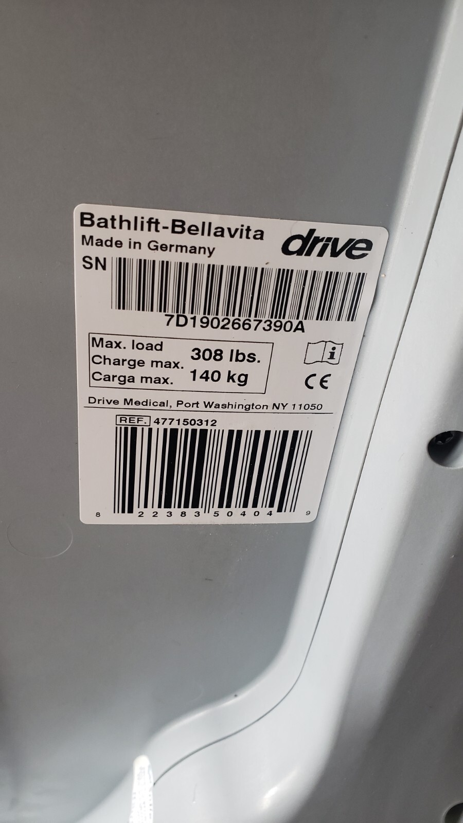 Drive Medical Bellavita Whisper Bath Lift Chair Up to 308 lbs 477150312 eBay