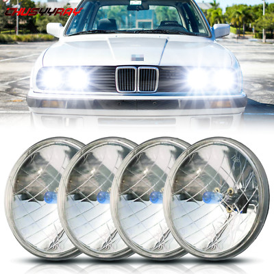 4PC 5.75'' Round Halogen Headlights Hi/Lo for Mercury Cougar 67-76 Monterey Comet