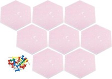 PATIKIL Hexagon Felt Board Tiles, 8 Pack Self Adhesive 220 x 190 x 9 mm, Pink