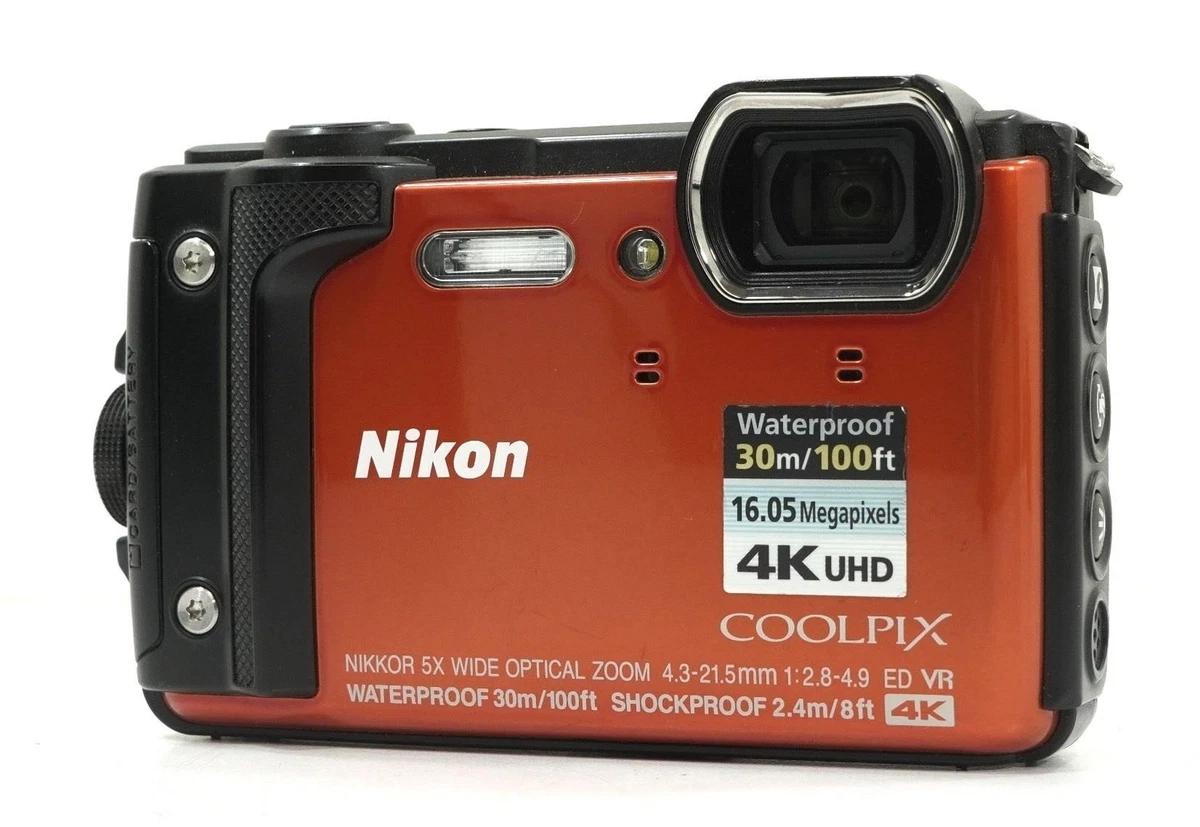 Nikon Digital Camera COOLPIX W300 Orange Waterproof Camera - Free