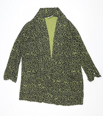 Adini Damen Pullover grün V-Ausschnitt Baumwollmischung Größe S