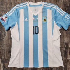 2015 Adidas Argentina Home Soccer Jersey Lionel Messi Men XL Copa America Chile