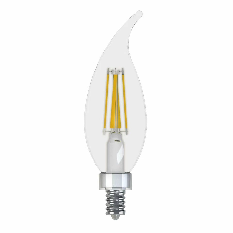 24- GE LED 40 Watt Candelabra Chandelier Light Bulb E12 300 Lumen 3.5 Watt Clear - Image 3 of 4