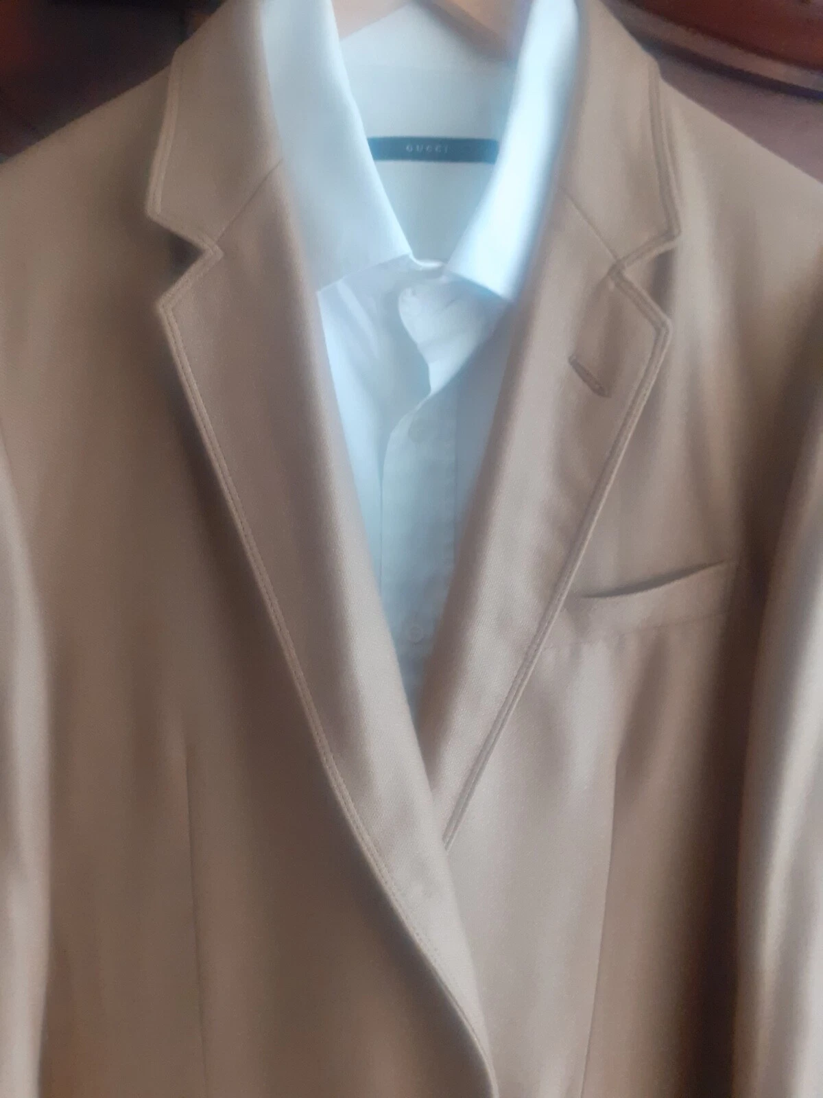 Giacca blazer di lusso uomo GUCCI sabbia beige 100% puro cashmere $2 5k GUCCI US42 IT52 L