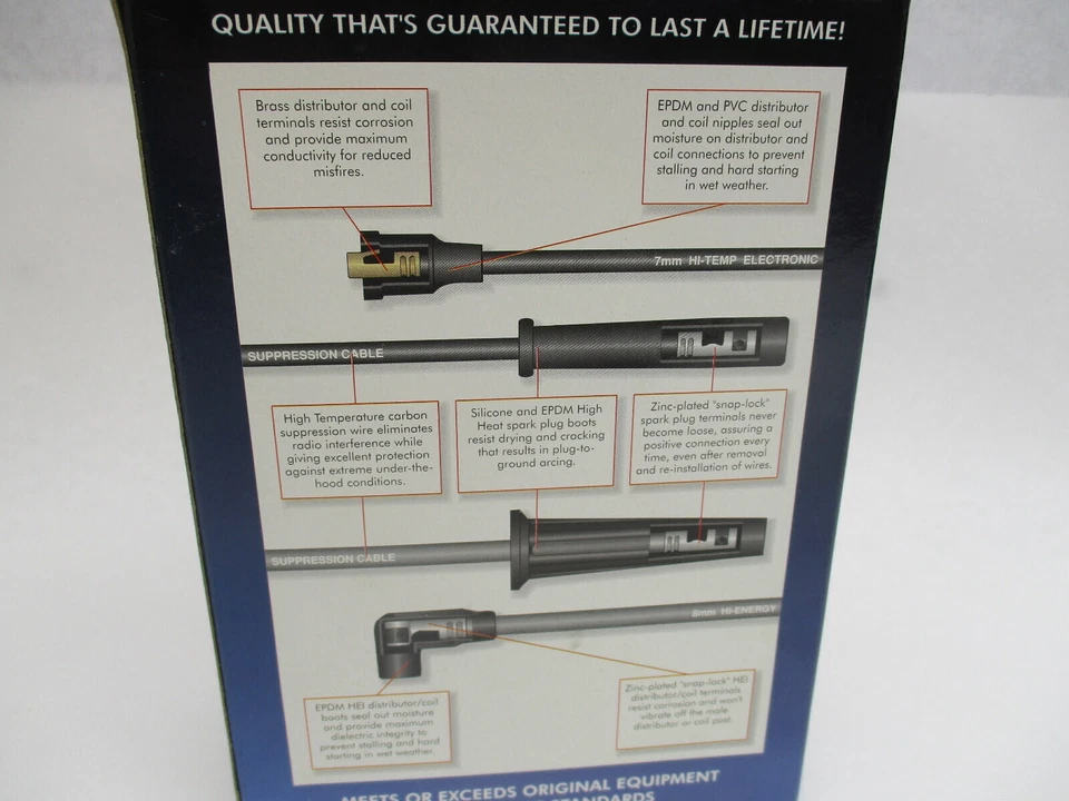 Juego de cables de bujía American Ignition Wire FM712 silicona de alta temperatura Foto 3 de 3