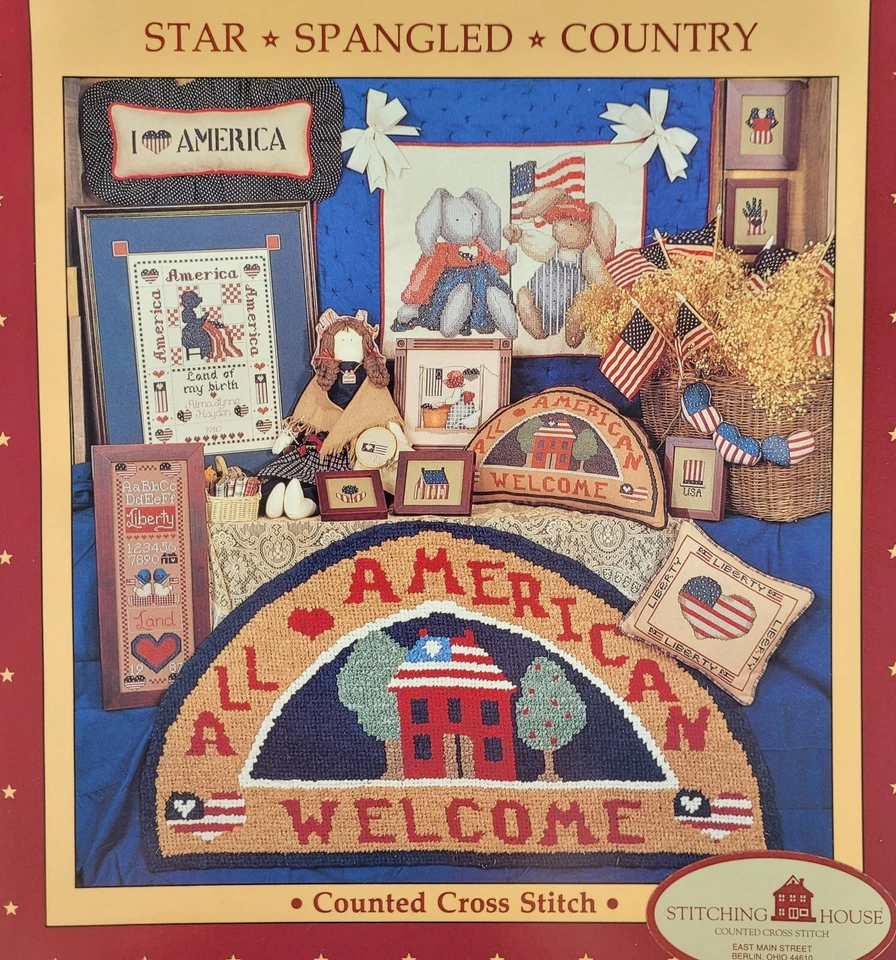 Alma Lynne Designs Counted Cross Stitch Booklet Star Spangled Country ALX-66 NOS - Image 2 of 4