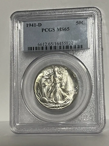 1941-D Walking Liberty Silver Half Dollar - PCGS MS 65 - Gold Shield