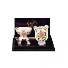 MINIATURE DOLLHOUSE 1:12 SCALE REUTTER FANCY FLOWER VASE SET - 1.615/5