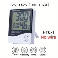Thermometer Indoor Digital LCD Hygrometer Temperature Humidity Meter Alarm Clock