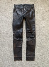 J Brand Lamb Leather Pants Size 4 Shimmer Brown Ankle Straight