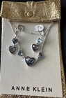 Anne Klein Silver Tone Heart Necklace Earrings Set With Pouch — photo 3
