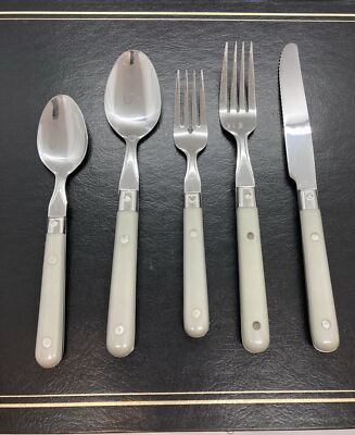Stainless Korea Life Time Gray Handle Flatware Silverware - 5 Piece Set