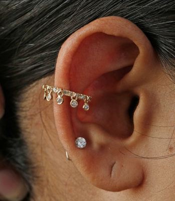 fake diamond ear cuff