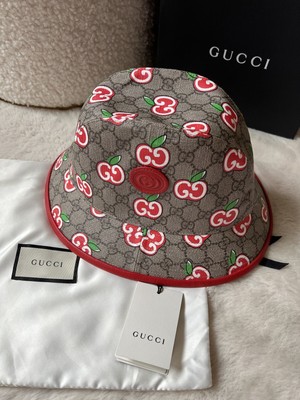 Gucci red Bucket GG Supreme Apple print hat cap Gucci main image 4