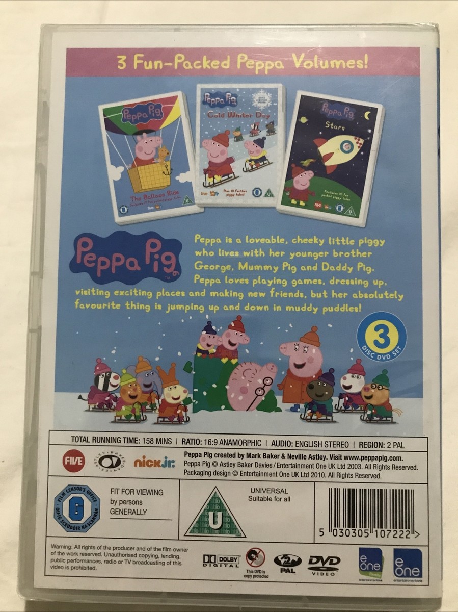 NEW Peppa Pig 3 Fun-Packed Peppa Volumes (DVD, 2003)[Region