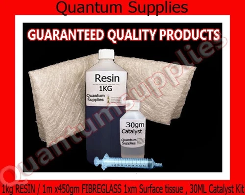 Fibreglass 1 Metre²  KIT - 1mx450 gm 1kg resin 30ml catalyst 10ml sy materials