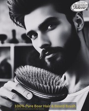 Premium 100 Boar Bristle Beard Brush   Handmade, Strong Hold 