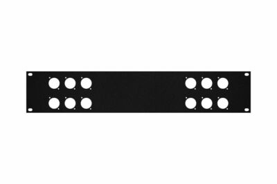 2u Space Metal Rack Panel w/12 D Connector Holes Rack Panel 