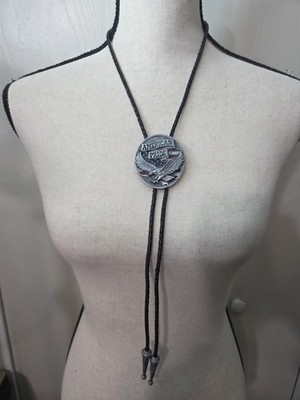 bolo tie american pride flag eagle black braided cord 40in article heart
