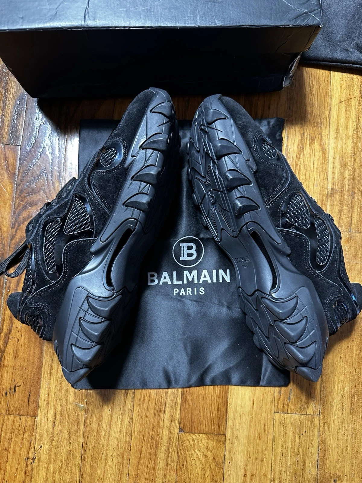 Balmain — Balmain Men's B-East Mixed Media Sneaker, Size 8.5US (42 EUR)