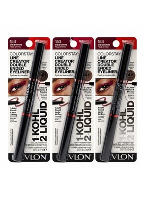 REVLON ColorStay Line Creator Liquid Eyeliner Kohl Pencil She's on Fire 153 3pk