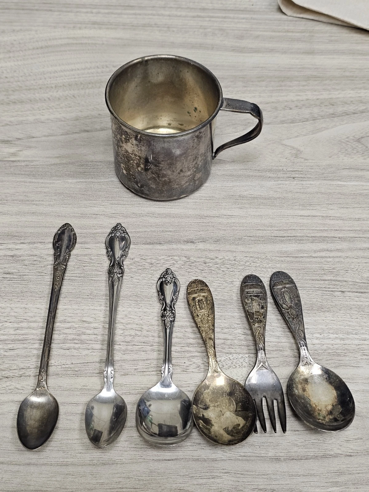 Vintage Rogers & Son Silverplate Cup, Spoon & Fork - Oneida IS UTENSILS As Well