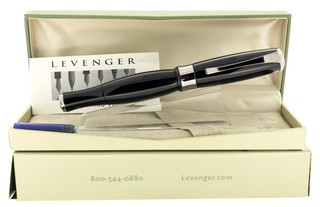 Penna stilografica NOS 2003 Levenger Samba nera e titanio nuova con scatola mai inchiostrata NO PREZZO DI RISERVA