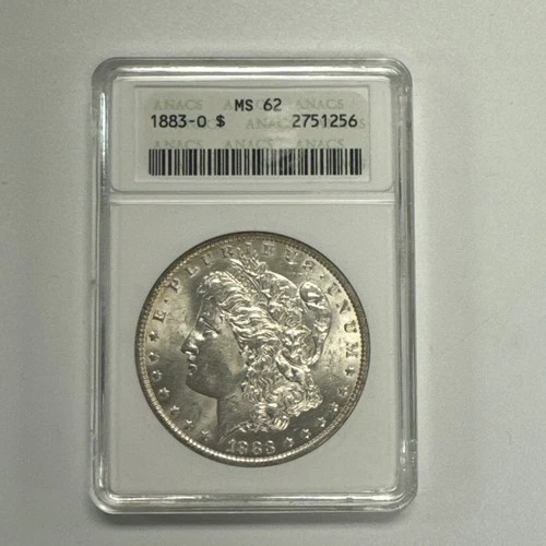1883-O $1 Morgan Silver Dollar ANACS MS62 Old Small Holder BU Uncirculated