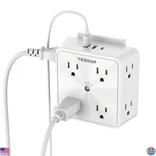 8 Outlet Surge Protector with 3 USB Ports, Power Strip for Home Office Dorm