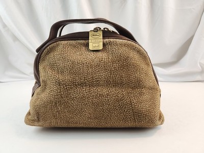 Authentic BORBONESE Lamb Suede Leather Hand Bag Pouch REDWALL Quail Dome Zip