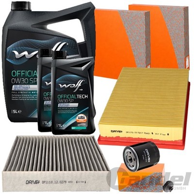  DR!VE+ FILTERSET 4tlg+WOLF 0W30 ÖL passend für FORD S-MAX WA6 GALAXY 3 MONDEO 5