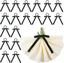 18 Set Christmas Napkin Rings 6in Velvet Bow Napkin Holders for Table Setti