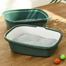 Vibrant Life 3-Piece Sifting Cat Litter Box - Easy Clean,Reduces Clumping Hassle