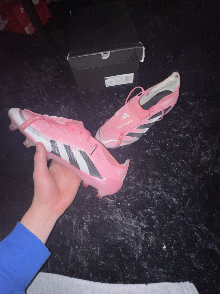 Botines de fútbol Adidas Predator Elite Fg rosa David Beckham talla EE. UU. 11,5 Foto 2 de 4