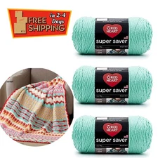 Yarn - 3 Pack of 198g/7oz - Acrylic - 4 Medium (Worsted) - 364 Yards (Aruba Sea)
