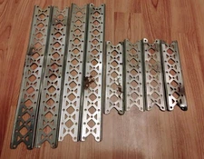 Gilbert Erector Set Nickel Plated Channel Girder Lot of 4) EX 12" and 4) EY 6"