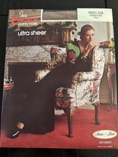 Vintage Sears Clingalon Ultra Sheer Pantyhose Size Tall -Sandstone