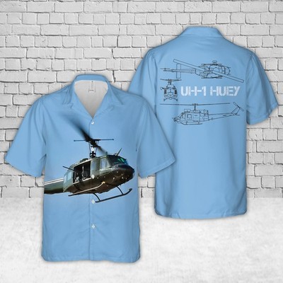UH 1 Huey Helicopter Hawaiian Shirt