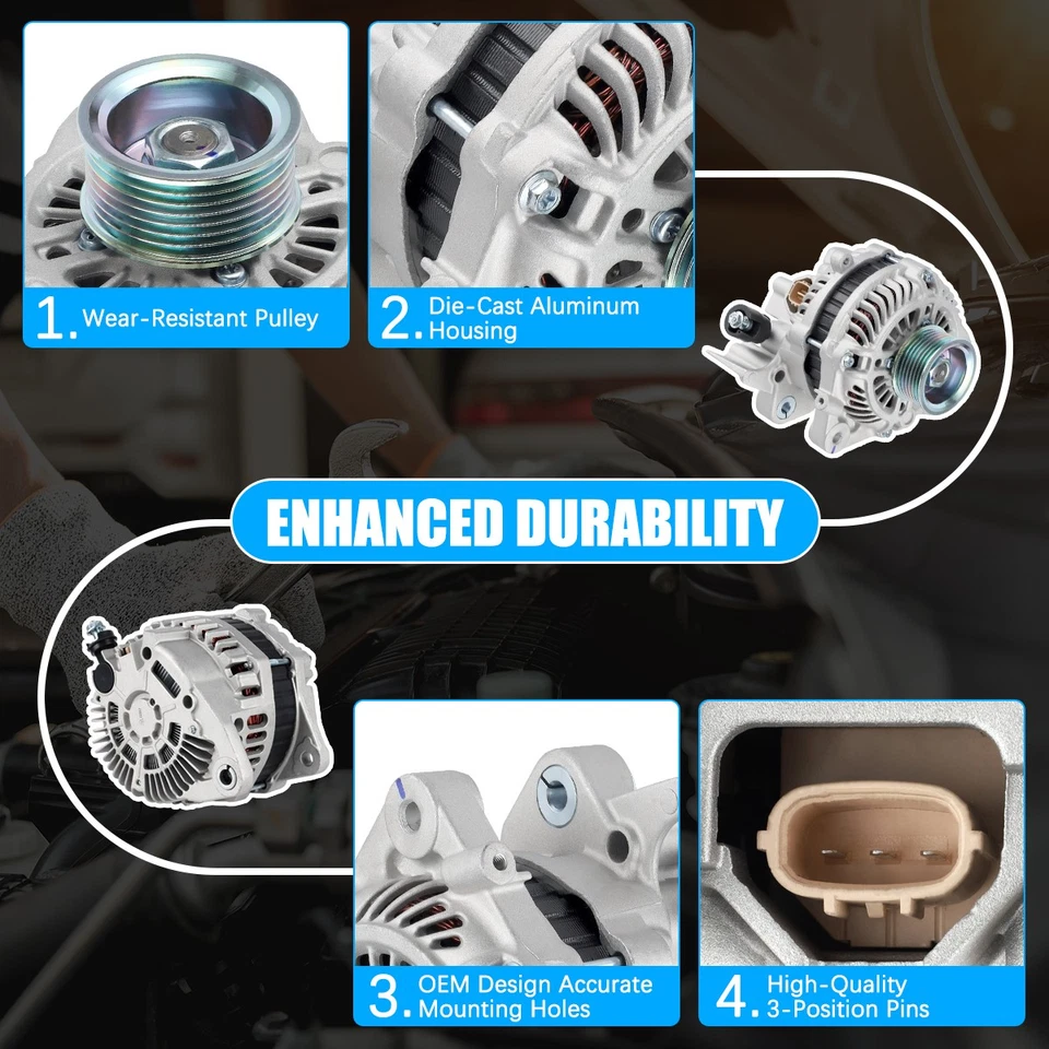 Alternator For 2009-2014 Nissan Murano Maxima 2011-2015 Nissan QUEST VAN 3.5L Foto 4 de 4