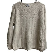 VTG Ramsay of Dublin Hand Knit Cream Irish Sweater Fisherman Northern Isle SZ M