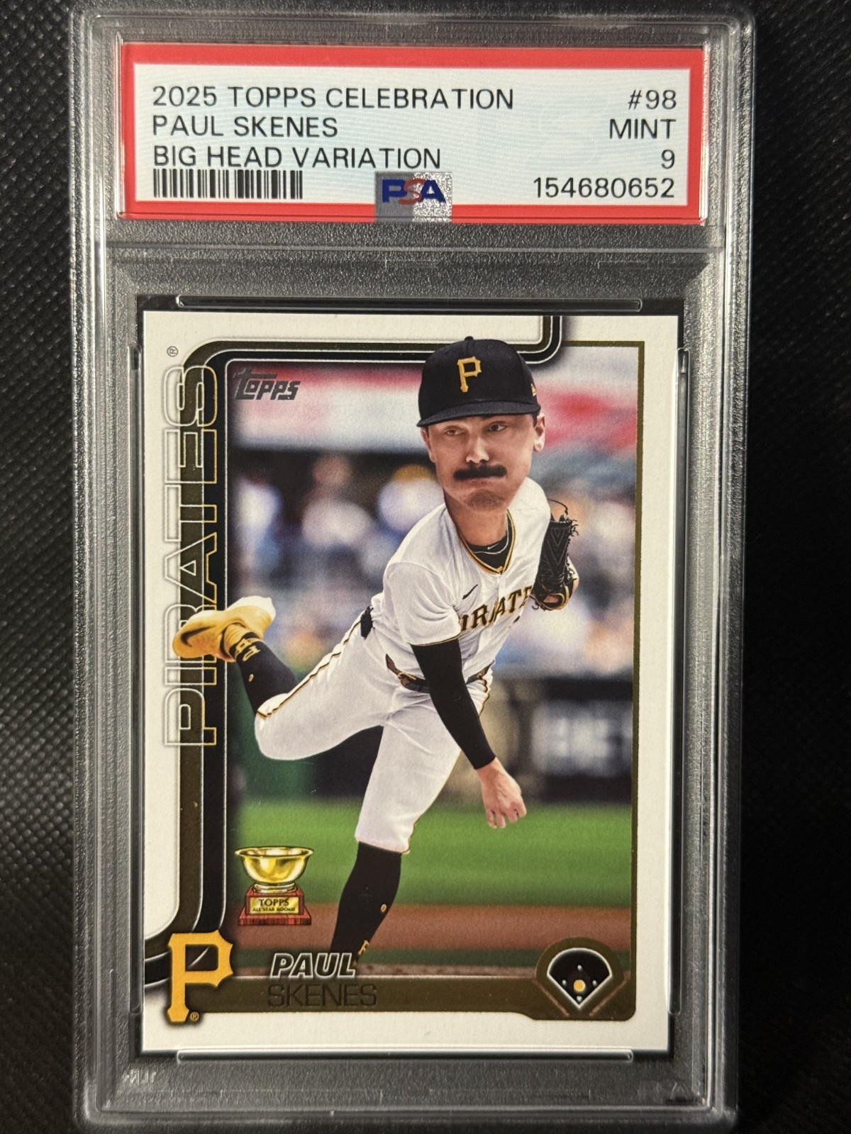 2025 Topps Celebration Paul Skenes Big Head SSP Pittsburgh Pirates PSA 9 view 1