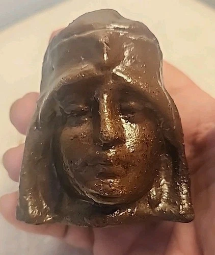 Antique American Stoneware Pottery Figural Bust Red Wing What Cheer White Hall