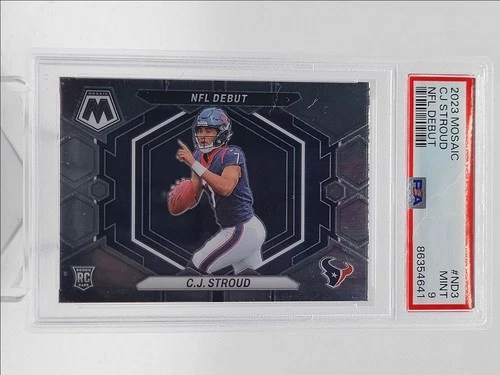 CJ STROUD 2023-24 MOSAIC NFL DEBUT ROOKIE FOOTBALL TEXANS RC PSA 9 Q4320