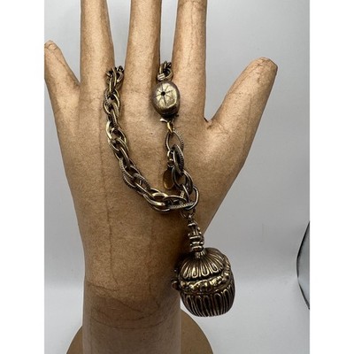 Marcel Boucher Le Couturier Perfume Box Charm Bracelet Vintage Goth Gold Tone