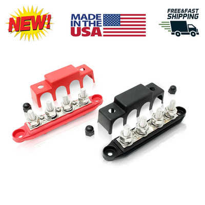 4 Post Power Distribution Block Bus Bar Pair 250A Battery Terminal Set of 2