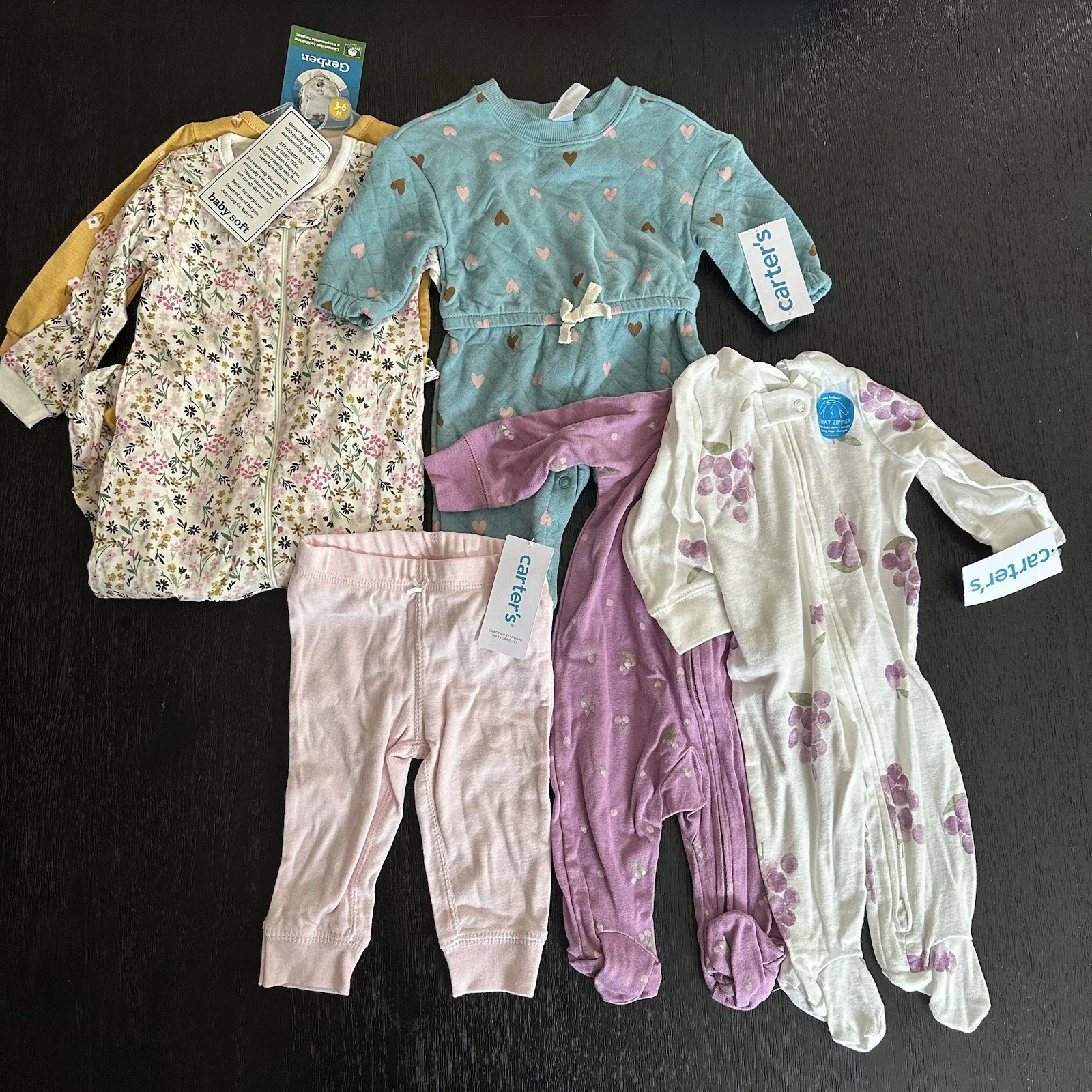 6 Pc Lot NWT Baby Girl Clothes 3M-6M Carter’s Gerber Sleepers Dress Pants
Opens in a new window or t